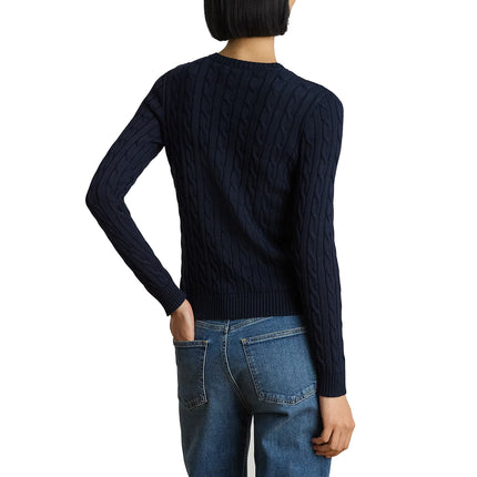 Polo Ralph Lauren Women's Button-Trim Cable-Knit Sweater Lauren Navy