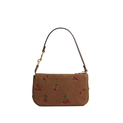 Coach Women's Nolita 19 With Cherry Embroidery Suede/Gold/Cedar Multi