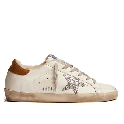 Golden Goose Women's Super-Star with Shearling Lining and Silver Glitter