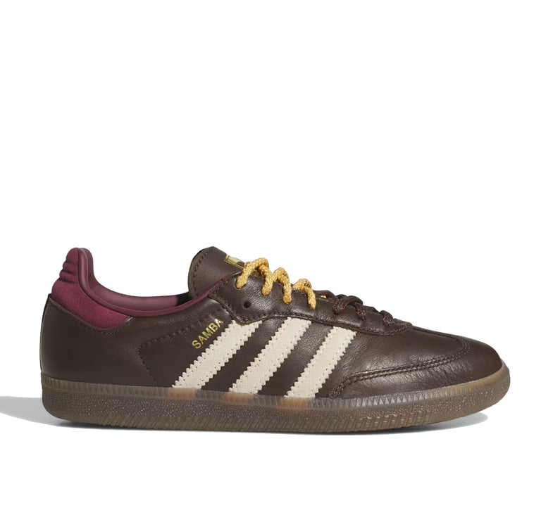 Adidas Women's Samba OG Shoes Brown/Warm Vanilla/Maroon KI8139