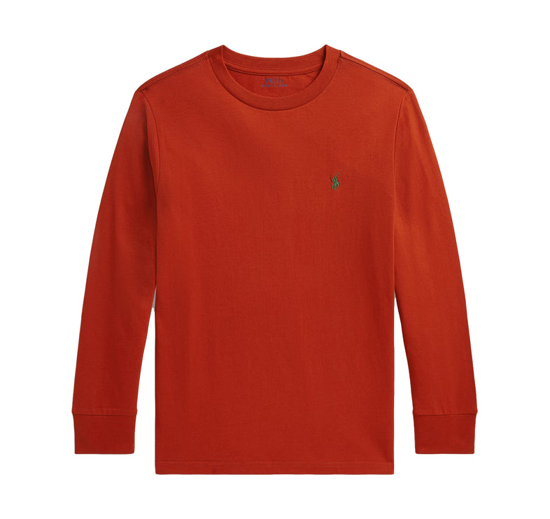 Polo Ralph Lauren Boy's Cotton Jersey Long-Sleeve Tee Varsity Orange