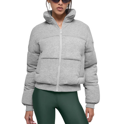 alo Women's Sweatshirt Puffer Athletic Heather Grey