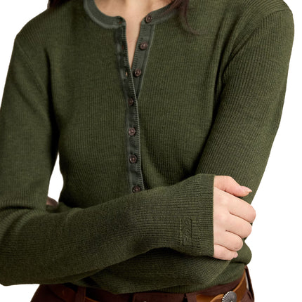 Polo Ralph Lauren Women's Rib-Knit Wool Cardigan Harvest Olive Heather