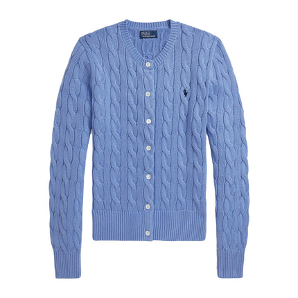 Polo Ralph Lauren Women's Cable-Knit Cotton Crewneck Cardigan New Litchfield Blue