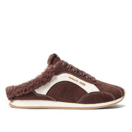 Michael Kors Women's Avi Faux Shearling Trim Slip-On Sneaker Nutmeg