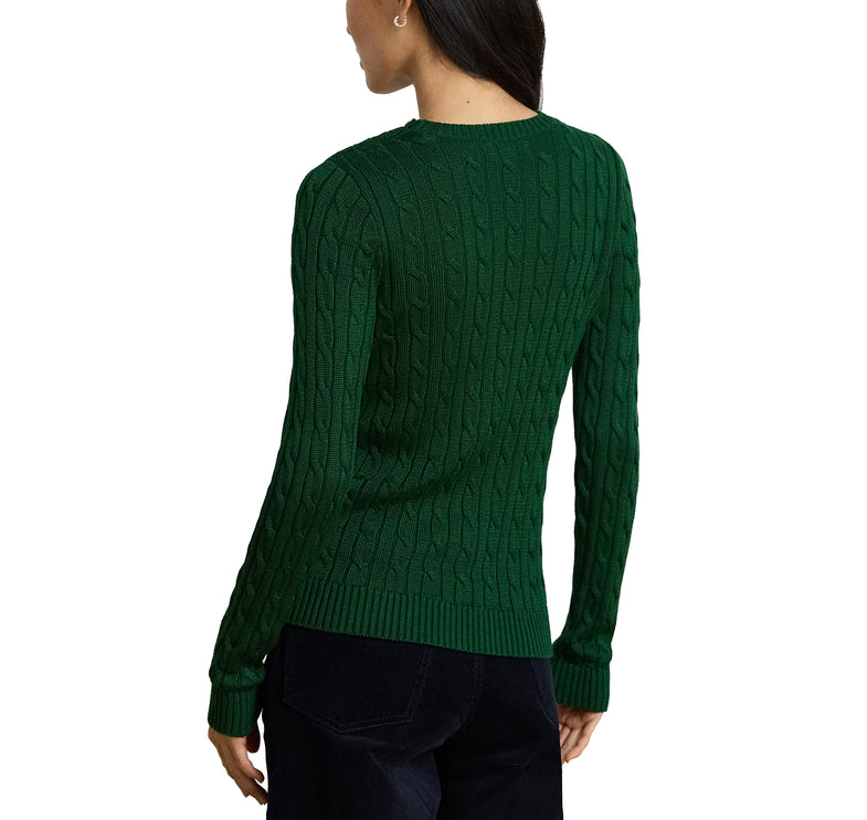 Polo Ralph Lauren Women's Button-Trim Cable-Knit Sweater Moss Agate