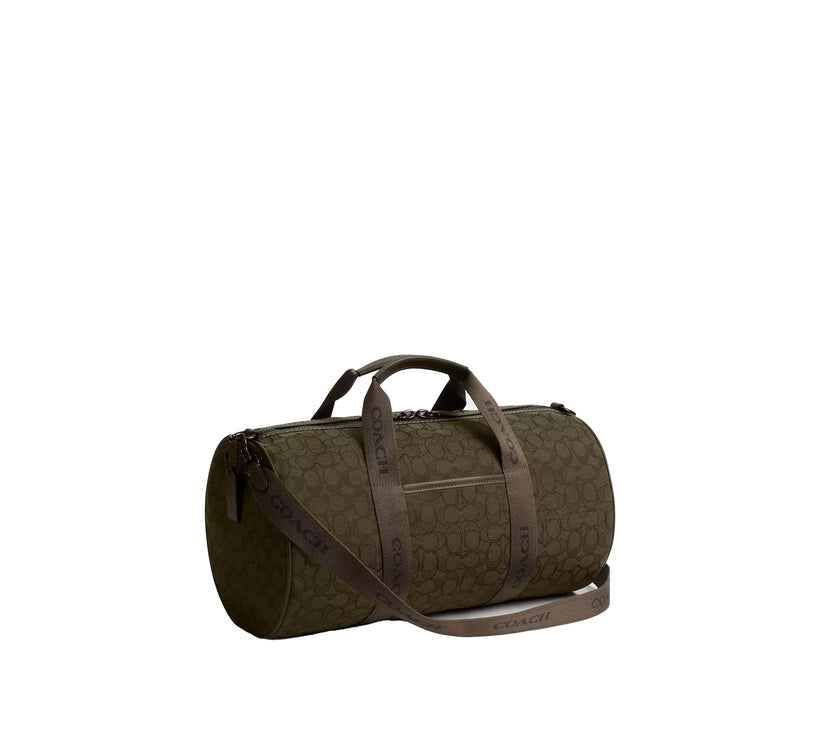 Coach Men's Theo Duffle In Signature Jacquard Olive Drab