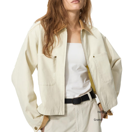 Uniqlo Unisex Zip Up Short Jacket 30 Natural