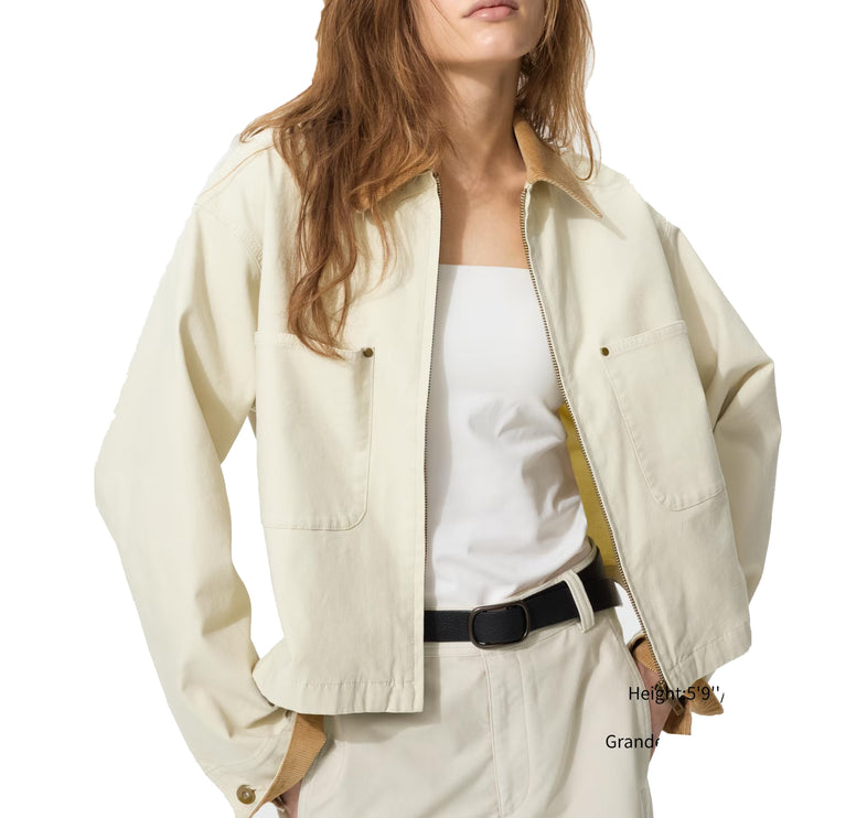Uniqlo Unisex Zip Up Short Jacket 30 Natural