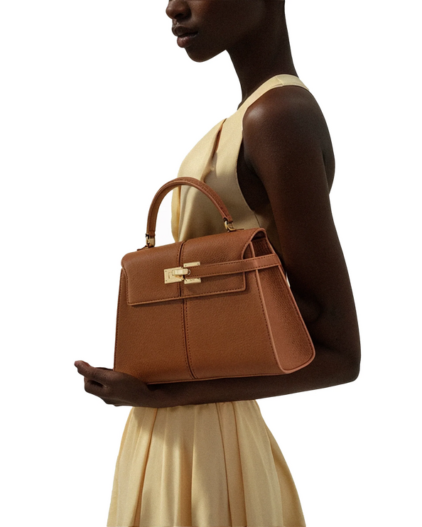 JW PEI Women's Elise Large Top Handle Bag Brown/Gold