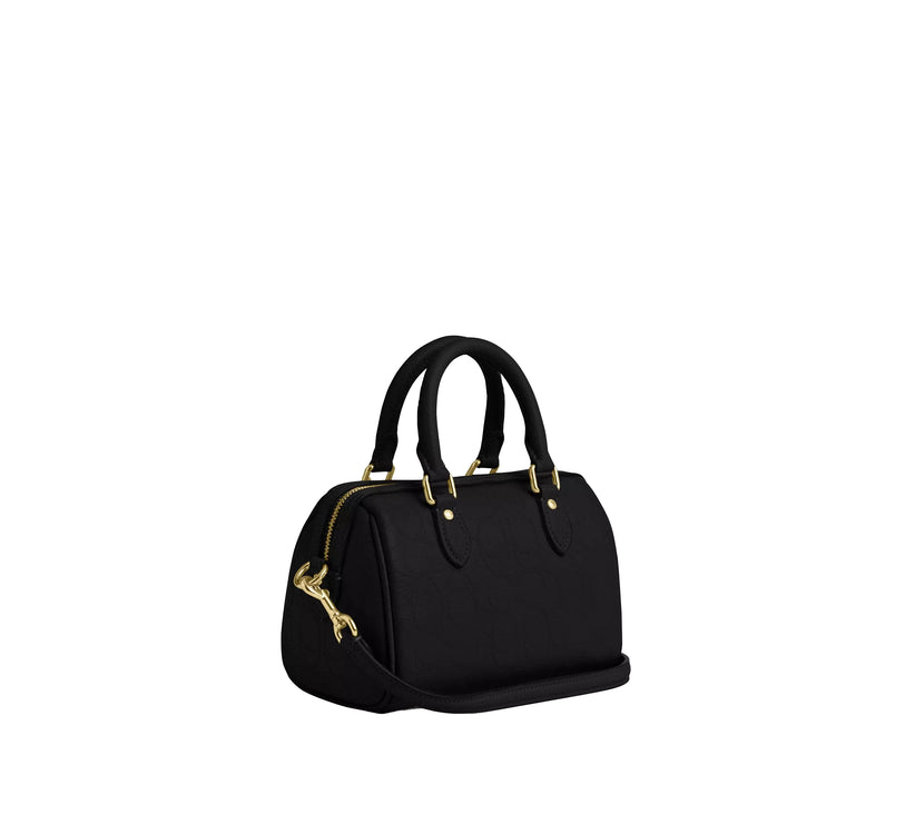 Coach Women's Mini Rowan Crossbody Bag In Signature Leather Gold/Black