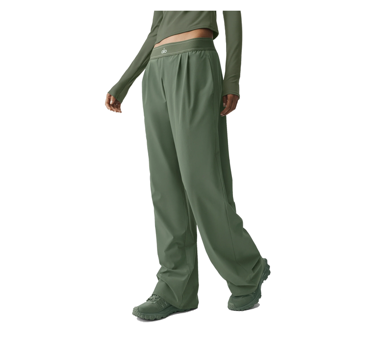 alo Women's Suit Up Trouser (Short) Bamboo Green