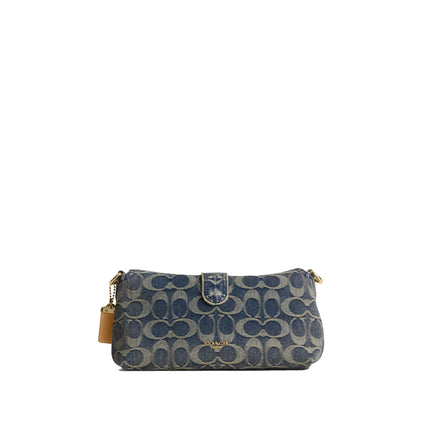 Coach Women's Abbie Shoulder Bag In Signature Regenerative Cotton Denim Gold/Denim