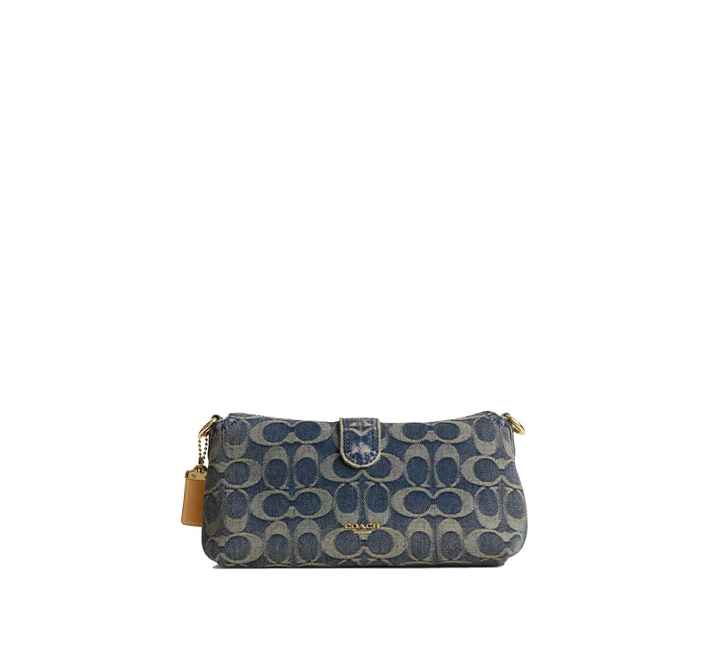 Coach Women's Abbie Shoulder Bag In Signature Regenerative Cotton Denim Gold/Denim
