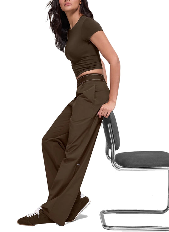 alo Women's Suit Up Trouser (Long) Espresso