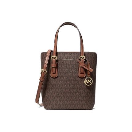 Michael Kors Women's Voyager Extra-Small Signature Logo Convertible Crossbody Bag Brown