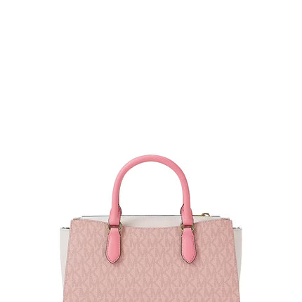 Michael Kors Women's Arden Small Color-Block Signature Logo Messenger Bag Powder Blush Multi