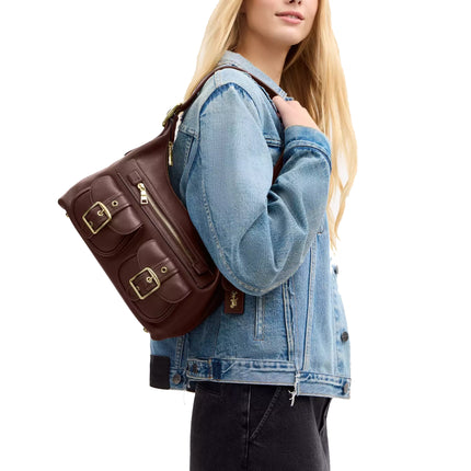 Coach Women's Allison Zip Top Shoulder Bag Gold/Maple