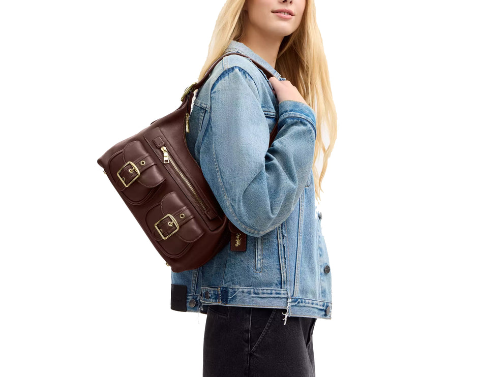 Coach Women's Allison Zip Top Shoulder Bag Gold/Maple