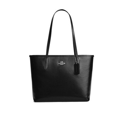 Coach Women's Medium City Tote Bag Silver/Black