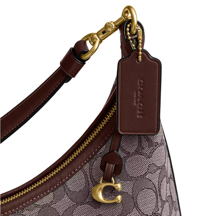 Coach Women's Juliet Shoulder Bag 38 In Signature Jacquard Brass/Oak Maple
