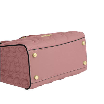 Coach Women's Maggie Small Tote Bag In Signature Leather Gold/Pink Petal