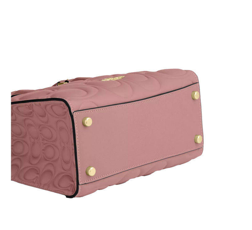 Coach Women's Maggie Small Tote Bag In Signature Leather Gold/Pink Petal