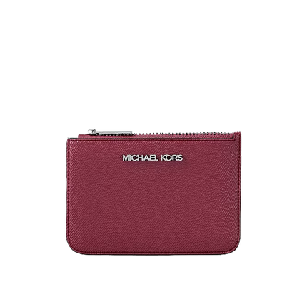 Michael Kors Women's Jet Set Saffiano Leather Coin Purse Maroon