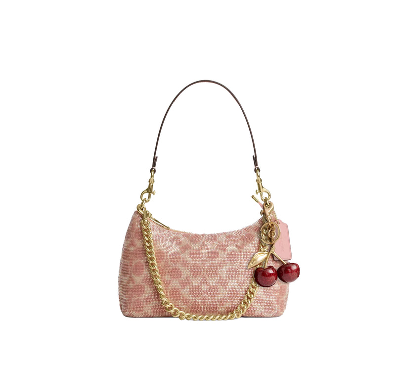 Coach Women's Teri Shoulder Bag In Signature Satin Gold/Pink