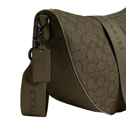 Coach Unisex Hall Soft Sling Bag 45 In Signature Jacquard Olive Drab