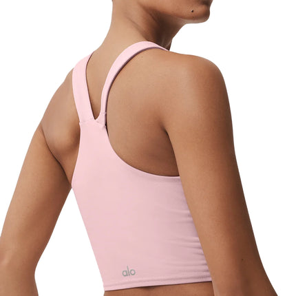 alo Women's Airbrush Real Bra Tank Vintage Pink