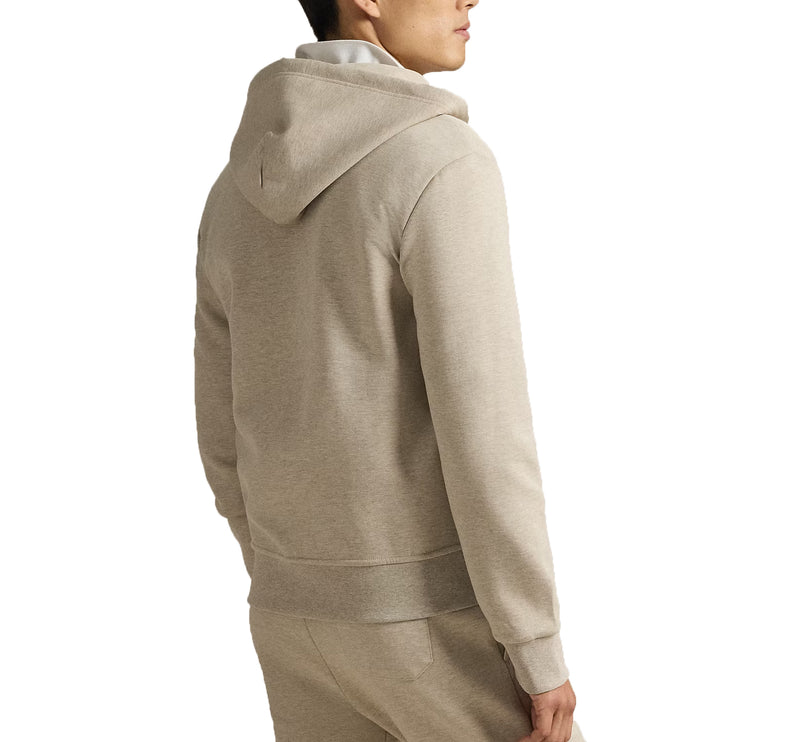 Polo Ralph Lauren Men's Double-Knit Full-Zip Hoodie Tuscan Beige Heather