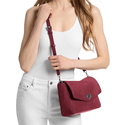 Michael Kors Women's Kacey Large Convertible Shoulder Bag Maroon/Silver