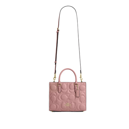 Coach Women's Maggie Small Tote Bag In Signature Leather Gold/Pink Petal