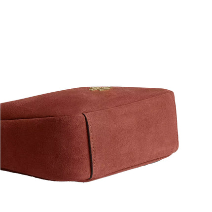 Coach Women's Hadley Mini Crossbody Bag Suede/Gold/Clay