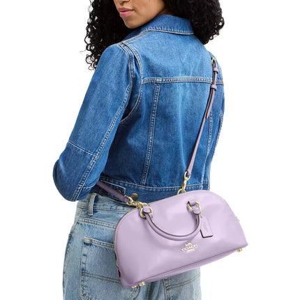 Coach Women's Lara Satchel Bag Gold/Lilac