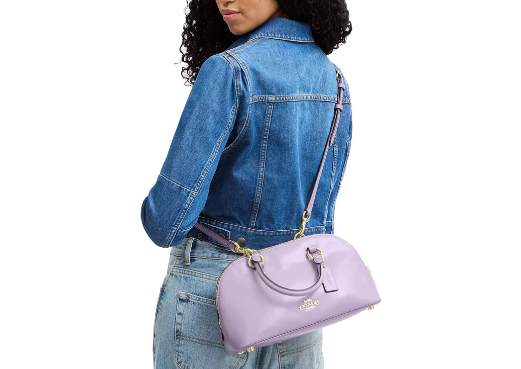 Coach Women's Lara Satchel Bag Gold/Lilac