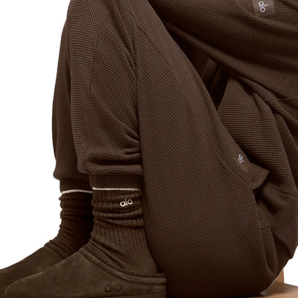 alo Unisex Wool Cashmere Light Frosted Sock Espresso Heather/Ivory