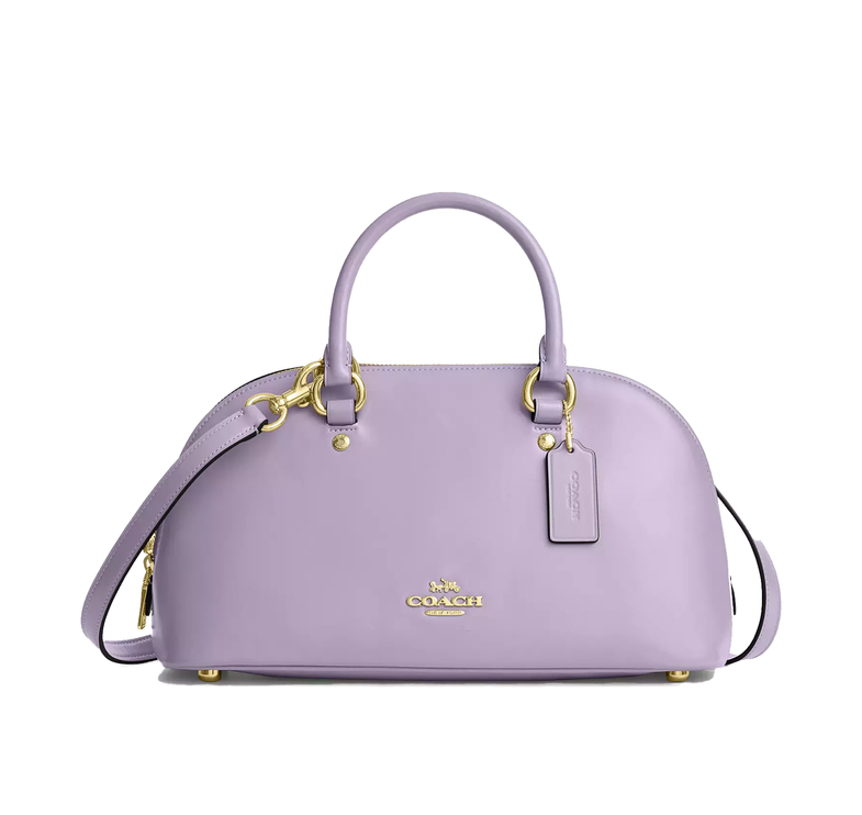 Coach Women's Lara Satchel Bag Gold/Lilac