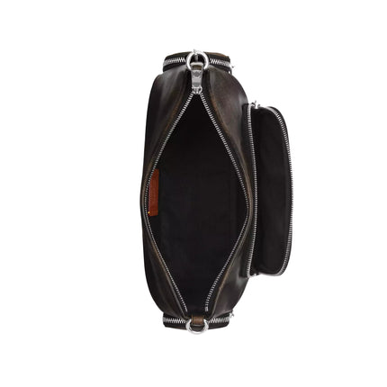 Coach Women's Laurel Shoulder Bag With Pockets In Loved Leather Silver/Black Brown