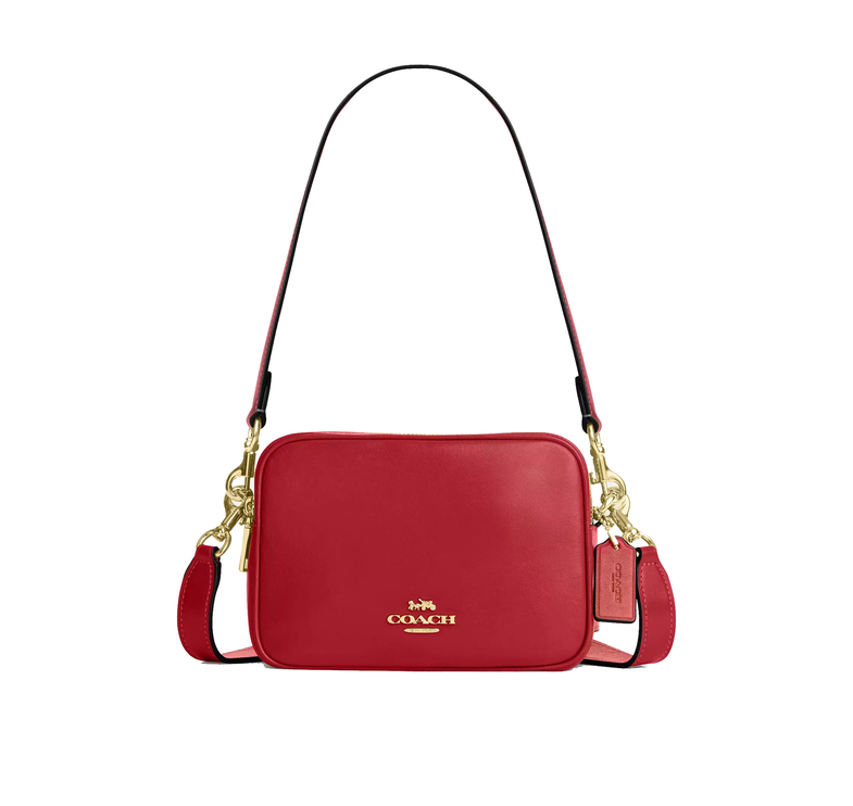 Coach Women's Mini Carey Crossbody Bag Gold/Poppy