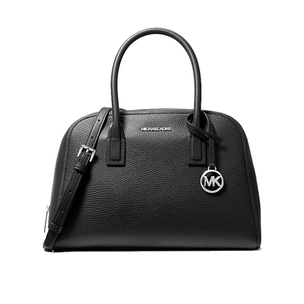 Michael Kors Women's Ashton Medium Satchel Bag Black/Silver