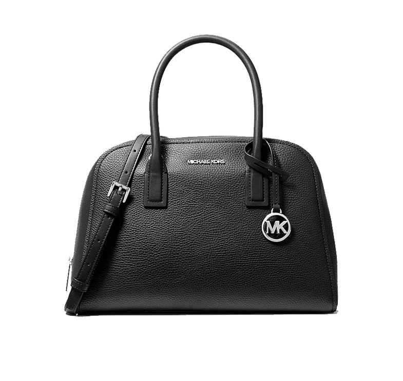 Michael Kors Women's Ashton Medium Satchel Bag Black/Silver