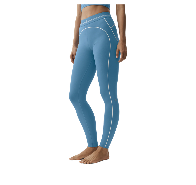 alo Women's Airbrush High-Waist Heart Throb Legging Full California Blue/White