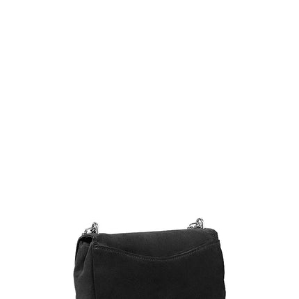 Michael Kors Women's Bryant Small Suede Convertible Shoulder Bag Black/Silver