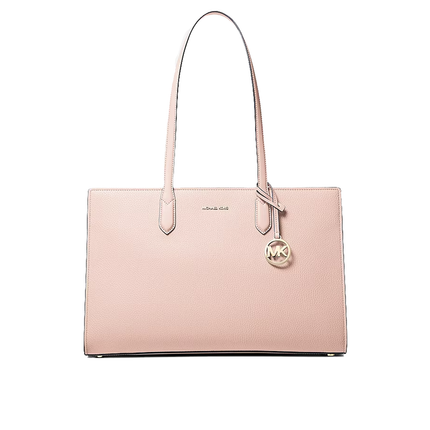 Michael Kors Women's Scarlett Medium Textured Tote Bag Soft Pink/Gold