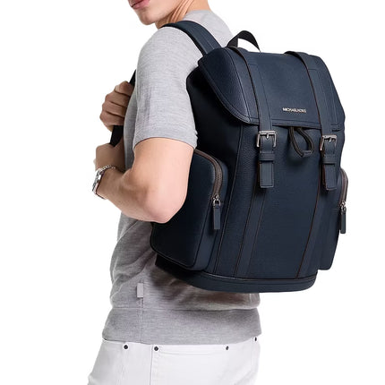 Michael Kors Unisex Cooper Pebbled Leather Backpack Navy