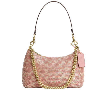 Coach Women's Teri Shoulder Bag In Signature Satin Gold/Pink