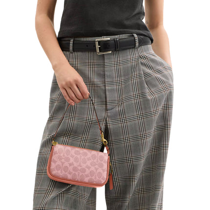 Coach Women's Plaza Bag 18 In Signature Canvas Brass/Melon Pink