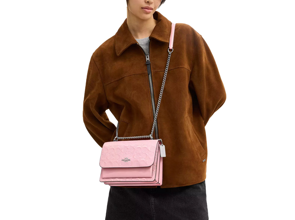 Coach Women's Klare Crossbody Bag In Signature Leather Silver/Pink